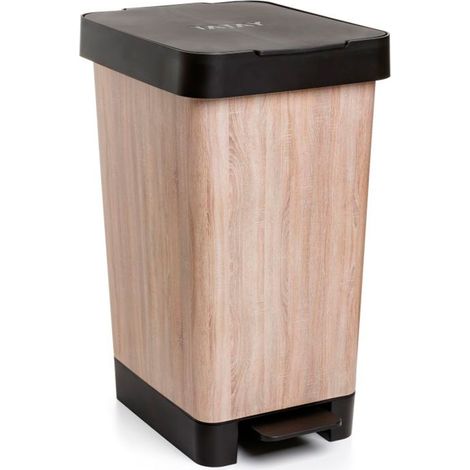 Poubelle à pédale 25L – Plastique polypropylène sans BPA – Dimensions 26 x 36 x 47 cm – Ouverture hygiénique par pédale – Ta-Tay (1/5)