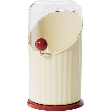 Organisateur de maquillage blanc et rouge, boîte de rangement pour pinceaux, rouges à lèvres et cosmétiques, pot de rangement élégant pour coiffeuse, bureau et salle de bain (1/5)