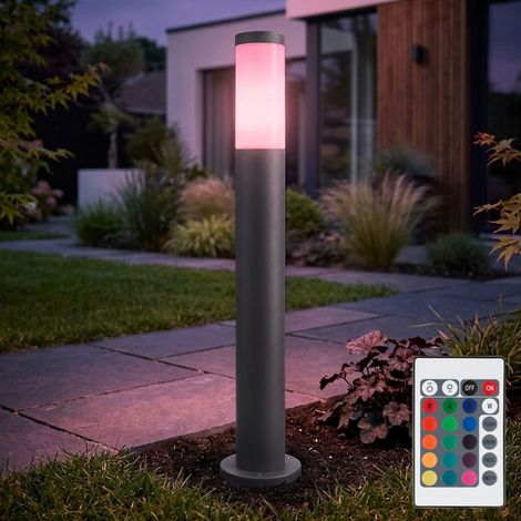 Lampadaire d'extérieur ANTHRACITE Lampe d'extérieur de jardin télécommandée DIMMABLE dans un ensemble comprenant des ampoules LED RGB (1/5)