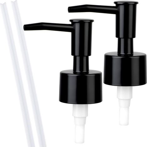 Set mit 2 schwarzen Ersatzpumpen für Seifenspender und Lotionflaschen aus Glas (1/5)