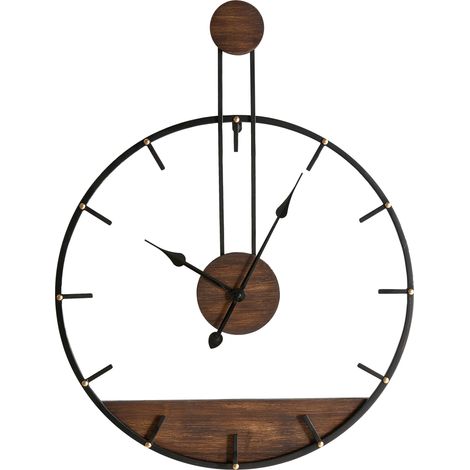 Reloj de pared moderno colgante estilo industrial escandinavo estructura de metal negro Taugon (1/5)