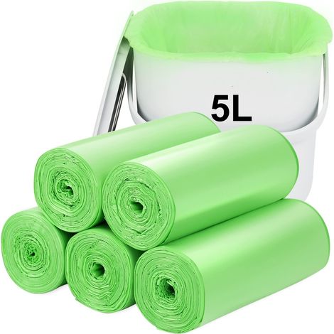 Sacs poubelle 5L 120PCS: Petits poubelles Aievrgad/pour poubelle de comptoir. poubelle, recyclés, résistants, à compost pour l'alimentation et le jardin (1/5)