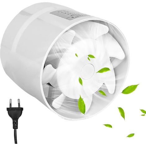 Ventilateur tubulaire 100 mm câble interrupteur maison cuisine toilettes grenier (1/5)