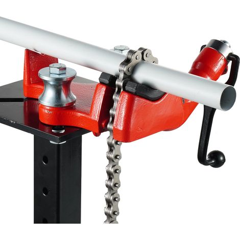 Étau à chaîne robuste pour tuyaux 3 à 127 mm avec chaîne de 66 cm et base en fonte, support ajustable pour attelage 50 x 50 mm. (1/5)