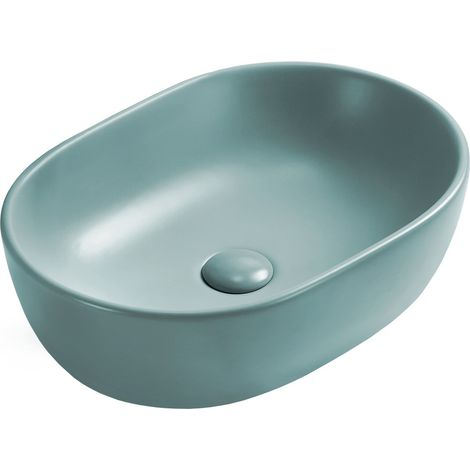 Mexen Viki lavabo sobre encimera 48 x 35 cm, verde claro mate - 21054848 (1/2)