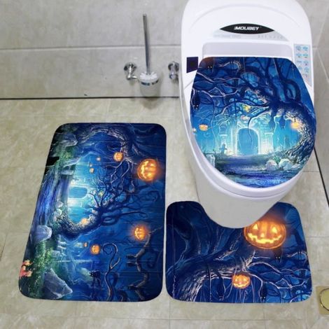 Tapis de toilette - E-Halloween - 45x75cm - Non Slip - Lavable à la machine - Flanelle (1/3)