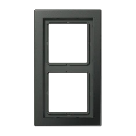 Jung Cadre 2x, LS-DESIGN, aluminium laqué, anthracite, montage vertical et horizontal ALD 2982 AN