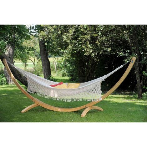 Hamac 3 places en coton et polyester – Charge maximale 200 kg – Dimensions 250 x 160 cm – Sac de rangement inclus – Amazonas (1/10)