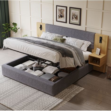 Cama matrimonio con almacenaje 180x200 y mesitas OKMYHOME (1/5)