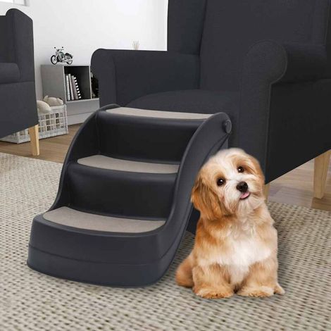 Klappbare 3-stufige Hundetreppe, Schwarz (1/5)