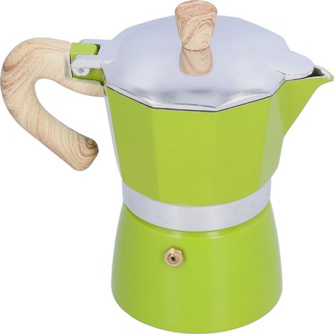 Cafetière italienne 150 ml, compatible avec les cuisinières à gaz et à éthanol (verte).
