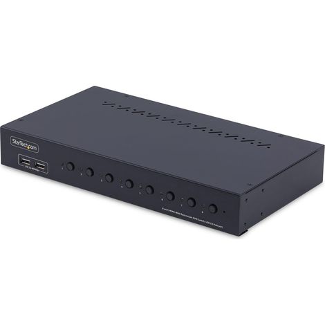 StarTech.com KVM Switch HDMI a 8 Porte con Kit Rack da 1U, 4K 60Hz HDMI 2.0, hub USB a 4 Porte, Commutazione con Tasti a Scelta