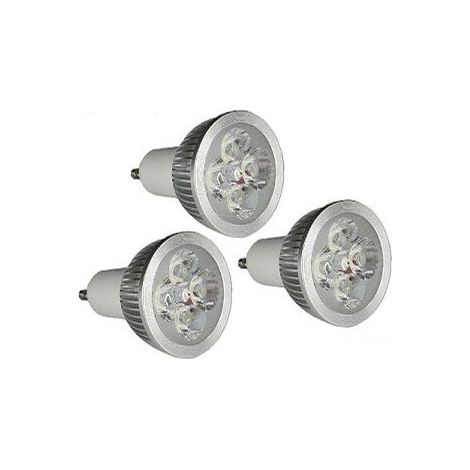 Lot de 3 ampoules LED GU10 4W haute intensité – 360 lumens – Blanc neutre – Alimentation 220-240V 50/60Hz – Dimensions Φ 49.3 x H 70 mm – Greensensation