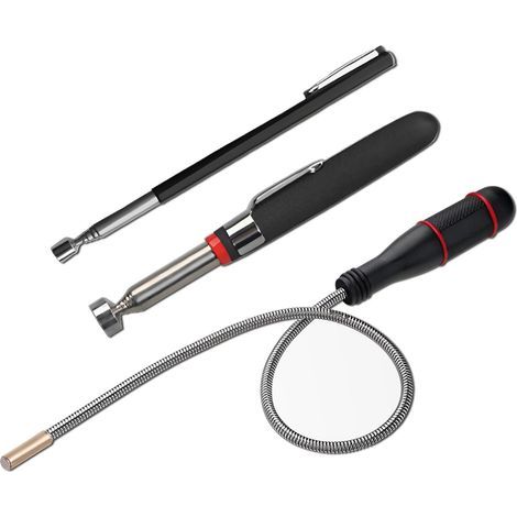 Flexible Magnetic Pickup, 3PCS Telescopic Magnetic Tool Kit 1.5 LB 3 LB 5 LB Auto Mechanical Magnet Magnetic Rod for Recovering Small Parts, Keys and Auto Parts (1/5)