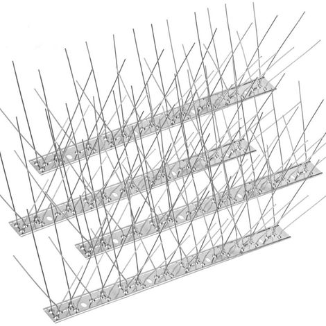 Stainless steel anti-pigeon spikes, 2.5 meters, pack of 10 spikes, 25 cm, bird deterrent system for balconies, terraces, and windows