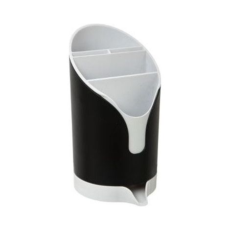 5Five Simply Smart – Égouttoir à couverts noir 20 cm – Compartiments et gouttière intégrée – Pour séchage efficace de la vaisselle – Matière ABS durable (1/3)