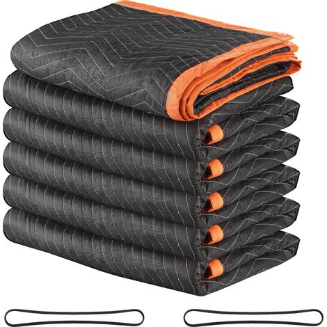 Mophorn Lot de 6 couvertures de déménagement, 183 x 101 cm, rembourrées en coton avec tissu non tissé, idéales pour protéger les meubles contre les rayures et les chocs lors du transport (1/5)