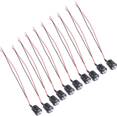 10 Stück 12V 10mm vorverdrahtete LED-Dioden mit Dauerlicht, sehr hell, wasserdicht (05) (1/5)