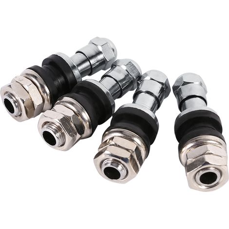 Lot de 4 tiges de valve de roue tubeless en métal, montage encastré haute pression pour pneus arrière (1/5)