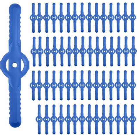 Lot de 50 lames de tondeuse en plastique de 139 mm, Lames de rechange pour tondeuse sans fil, accessoires pour coupe-jardin, 139×12 mm, noir (1/5)