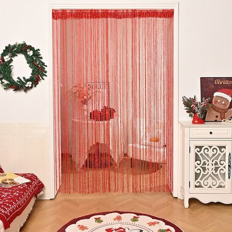 Joli rideau de porte décoratif, rideau séparateur de pièce 200 x 100 cm, rideau simple, idéal pour le salon, le bureau, la chambre, comme décoration de porte, comme séparateur de pièce et pour la déco (1/5)