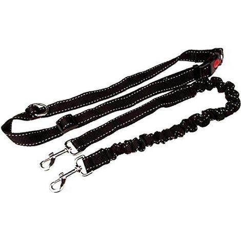 Freihändige Laufleine für Hunde, verstellbarer Gurt, ideal zum Joggen, Wandern und Spazierengehen, elastisches Hundegeschirr zum Laufen – Schwarz (1/4)