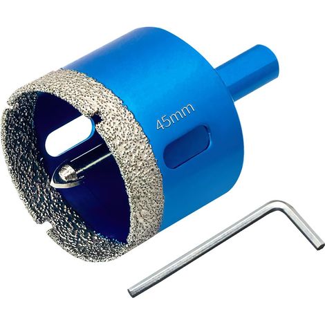 Scie Cloche Diamantée 45mm avec Foret Guidage de Centrage, Professionnelle Foret Diamanté Brasé pour Carrelage, Porcelaine, Verre, Marbre (1/5)