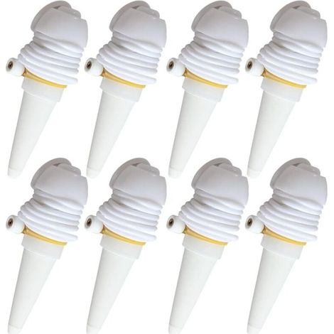 Arroseur goutte à goutte à arrosage automatique pour plantes d'intérieur, arroseur à siphon de jardin, blanc, ensemble de 8 pièces (1/4)