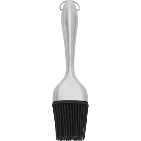Irovami Brosse en silicone, manche en acier inoxydable, résistante aux hautes températures, pour la cuisine, la pâtisserie, les sauces barbecue et l'huile. Manche creux, tête ronde. (1/5)