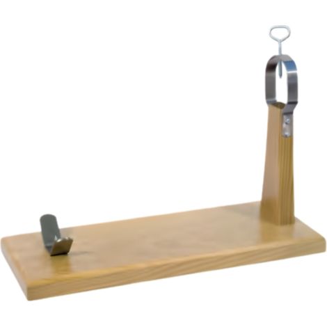 Support à jambon en acier inoxydable/bois - Longueur 50 x Profondeur 19.5 x Hauteur 3 cm (1/4)