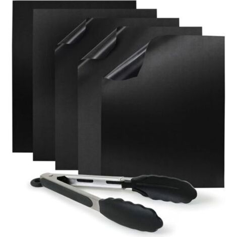 Pr Teflon Barbecue Cooking Sheets (Pack of 5) – Non-stick cooking mat for barbecue, grill and oven (5x rectangular 40x30 cm) (1/4)