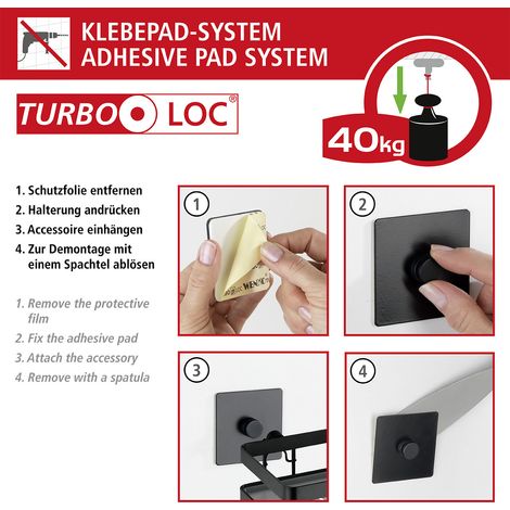 WENKO Distributeur savon Turbo-Loc® Carpino Noir
