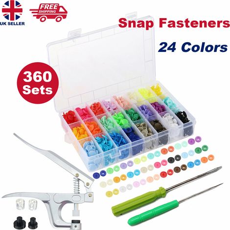 YORKING Snap Pliers+360 Sets T5 Snap Buttons Snap Fasteners Kit Plastic Snap Fastener Set Snap Press Pliers Tools Set for Clothes Sewing and Crafting DIY Clothing (1/5)
