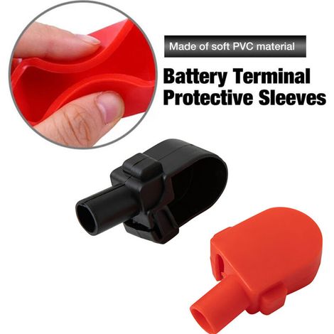 Schutzhülle für Plus- und Minuspol der Autobatterie, PVC-Isolierhülle für Batteriepole, Staubkappe für Batterieanschluss (1/4)