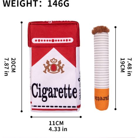 Gigante GmbH - Jouet en peluche pour chien en forme de cigarette, Corgi/Shiba Inu créatif, durable, auto-amusant, jouet sonore, ensemble d'accessoires pour animaux de compagnie -