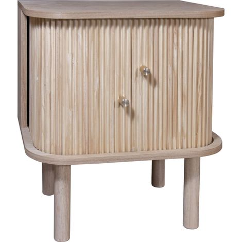 Meuble d'appoint en bois clair avec portes coulissantes, HECTOR (1/4)