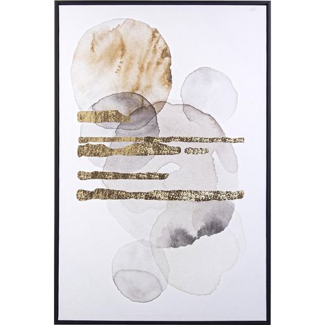 Moderne Bild, Druck auf Leinwand Gold auf Weiß 62 X 92 cm minimalistisch fett (1/3)