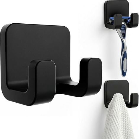 Porte Rasoir Douche en Silicone, Crochet Douche Auto-adhésif, Support Rasoir Sans Perçage, Accessoire de Douche (1/5)