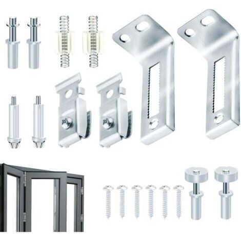 18 Piece Sliding Door Track Repair Kit Folding Sliding Door Hardware Kit, Cabinet Sliding Door, Storage Folding Door Hardware Kit and Door (1/4)