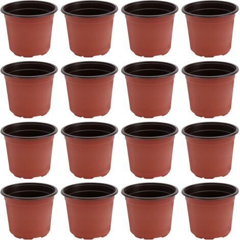 Lot de 50 pots en plastique pour semis, fleurs et plantes (120 mm de diamètre) (50 pièces) H156 (1/4)