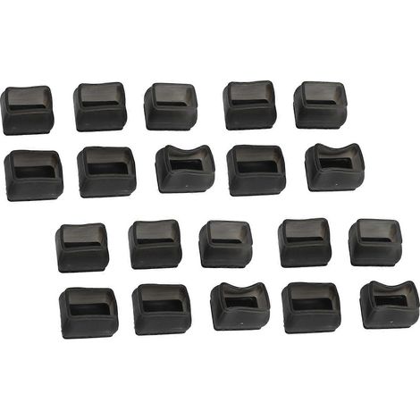 20 protège-pieds de chaise rectangulaires en feutre noir, transparents, résistants aux rayures et insonorisants. (1/5)