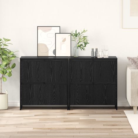Sideboards 2 pcs Schwarz Eichen-Optik 70 x 41 x 75 cm (1/5)