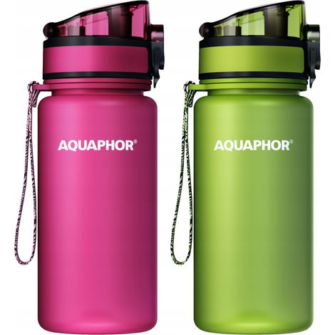 Botella de cartucho de filtro Aquaphor City de 350 ml, dos colores: rosa y verde. (1/5)