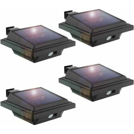 Capteur de mouvement solaire extérieur, 25 lumières solaires LED pour gouttière, mur décoratif IP65 étanche 500 lm sans fil pour allées, jardin, terrasse, clôture (froid,de (1/3)