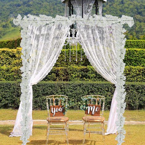 Guirlande de 3 fleurs de cerisier artificielles en soie à suspendre, idéale pour la décoration de mariages et d'intérieurs. (1/5)