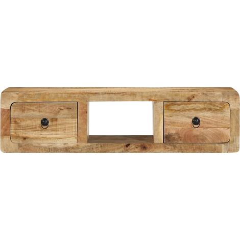 Meuble TV mural Meuble de rangement - 100x32x25 cm bois massif manguier brut fr2642 - Maison La Vie