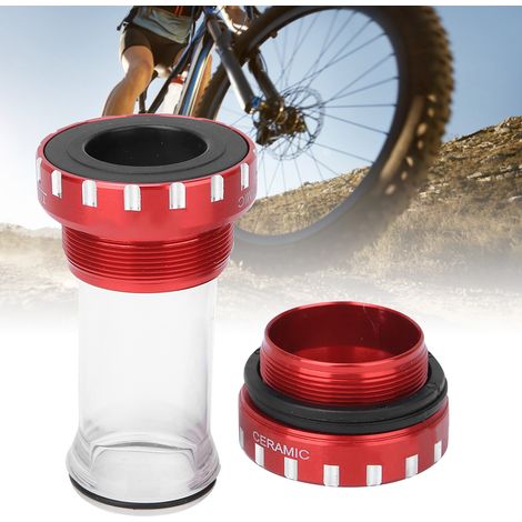 ZTTO Cadre de Pédalier en Alliage avec Roulements Céramiques pour VTT/Vélo de Route (Rouge) (1/4)