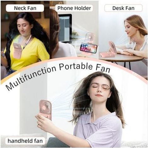 Mini-Tragbarer Ventilator, USB-wiederaufladbarer Handventilator, Kleiner tragbarer Handventilator, Leiser Taschenventilator für Büro, Zuhause, Outdoor, Schlafen (Pink) (1/4)
