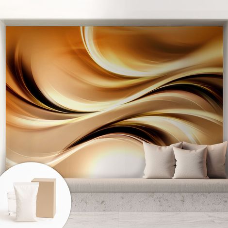 Tapete Vliestapete mit Kleber - abwaschbar - Tapete mit Motiv - trendige Wanddeko - elegant Fototapete  Fließende Linien 208x146 cm (1/5)