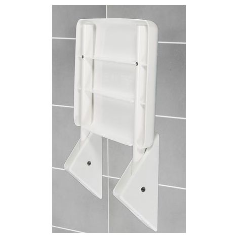 Wenko – Siège de douche repliable – Certifié TÜV/GS – Capacité 120 kg – Plastique ABS et aluminium – Dimensions 35x19x36 cm – Blanc (1/5)